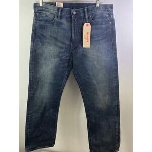 NWT Levis 504 Regular Straight Jeans Mens 36x30 Dark Wash Blue Denim